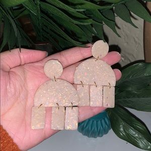 Clay polymer speckled earrings